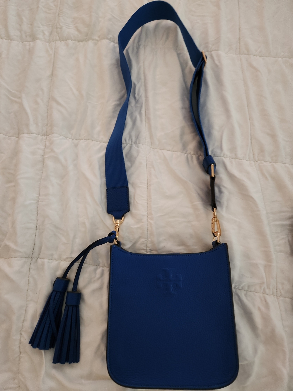 Tory Burch Kira Tassel Crossbody Bag in Deep Blue